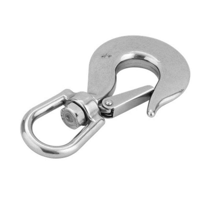 SLIP HOOK, SWIVEL EYE, SAFETY CATCH, 316, 200mm » Stainless Central