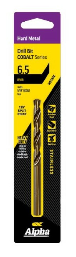 Product image: 6.5mm Jobber Drill Bit - Cobalt Series