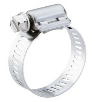 Product image: HOSE CLAMP, SAE 020, 304, PERF BAND, 21-44mm Dia, 12.5mm Wide