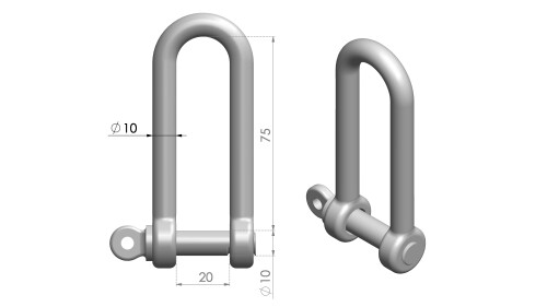 D Shackle Long M10