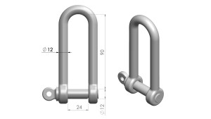 Product image: LONG D-SHACKLES, 316, M12