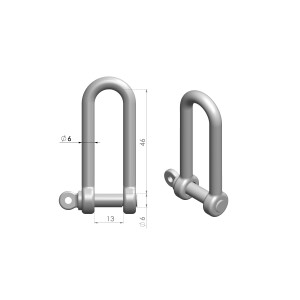 Product image: LONG D-SHACKLES, 316, M6