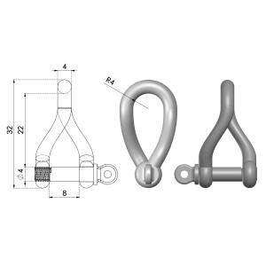Product image: TWIST SHACKLES, 316, M4