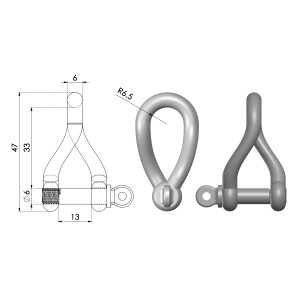 Product image: TWIST SHACKLES, 316, M6