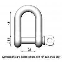 Product image: D-SHACKLES, 316, M12