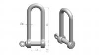 Product image: LONG D-SHACKLES, 316, M6