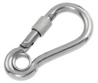 Product image: SPRING HOOK WITH EYE AND LOCK NUT, 316, M6