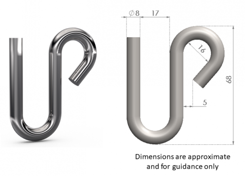 S Hook M8 Image and Dims2