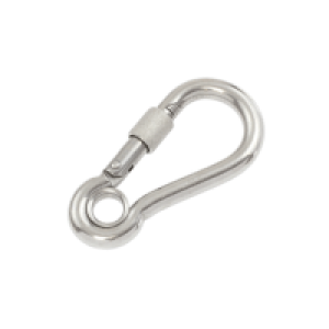 Product image: SPRING HOOK WITH EYE AND LOCK NUT, 316, M6