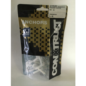 Product image: NAIL-IN ANCHOR, NYLON, MUSHROOM, 5 X 40 -- PACK of 50