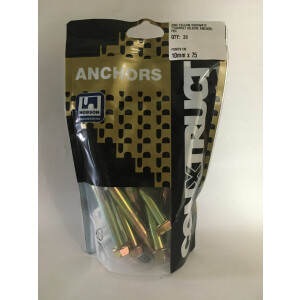 Product image: TYGA BOLT / SLEEVE ANCHOR / DYNABOLT, ZYP, 10MM X 75 -- PACK of 20