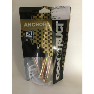 Product image: TYGA BOLT / SLEEVE ANCHOR / DYNABOLT, ZYP, 10MM X 100 -- PACK of 10