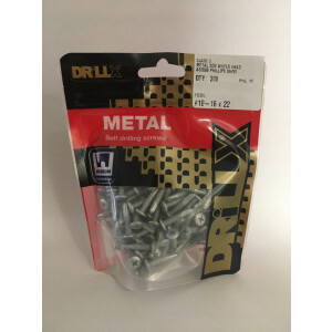 Product image: WAFER SELF DRILLING SCREW, CL3, PHILLIPS, 10G(4.8) X 22 -- PACK of 200