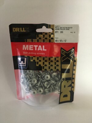 Product image: BUTTON WAFER SELF DRILLING SCREW, CL3, PHILLIPS, 8G (4.2) X 12 -- PACK of 200