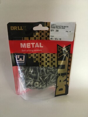 Product image: BUTTON WAFER SELF DRILLING SCREW, CL3, PHILLIPS, 8G(4.2) X 16 -- PACK of 200