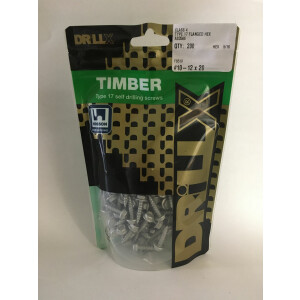 Product image: HEX FLANGE SELF DRILLING TIMBER SCREW, T17, CL4, 10G(4.8) X 20 -- PACK of 200