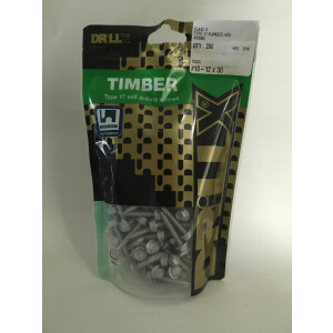 Product image: HEX FLANGE SELF DRILLING TIMBER SCREW, T17, CL4, 10G(4.8) X 30 -- PACK of 200
