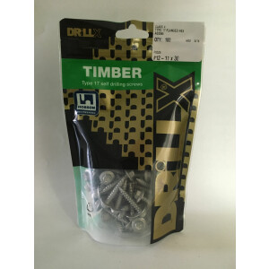 Product image: HEX FLANGE SELF DRILLING TIMBER SCREW, T17, CL4, 12G(5.5) X 30 -- PACK of 100