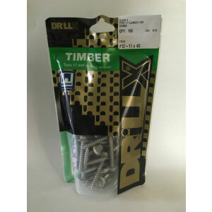 Product image: HEX FLANGE SELF DRILLING TIMBER SCREW, T17, CL4, 12G(5.5) X 40 -- PACK of 100