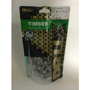 Product image: HEX FLANGE SELF DRILLING TIMBER SCREW, T17, CL4, 14G(6.3) X 25 -- PACK of 100