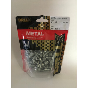 Product image: HEX FLANGE SELF DRILLING METAL SCREW, CL4, 10G(4.8) X 16 -- PACK of 200