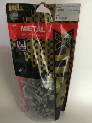 Product image: HEX FLANGE SELF DRILLING METAL SCREW, S500, CL4, 12G(5.5) X 50 -- PACK of 100