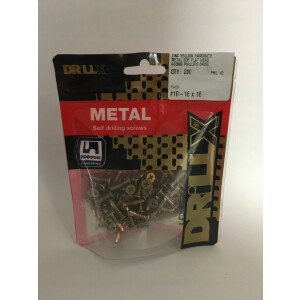 Product image: FLAT HEAD SELF DRILLING METAL SCREW, ZYP, PHILLIPS, 10G(4.8) X 16 -- PACK of 200