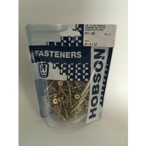 Product image: WOOD SCREW, ZYP, CSK WITH RIBS, PHILLIPS, 8G(4.2) X 32 -- PACK of 200