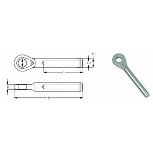 Product image: SWAGE EYE TERMINAL, 316, M3.2