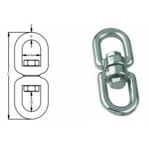 Product image: SWIVEL, EYE/EYE, 316, M6
