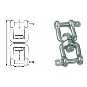 Product image: SWIVEL, JAW/JAW, 316, M10