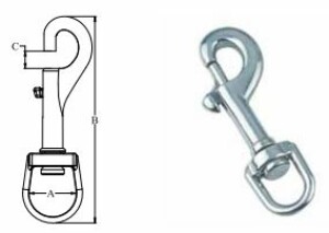 Product image: SWIVEL EYE BOLT SNAP, 316,  19