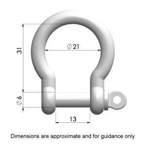 Product image: BOW SHACKLES, 316, M6